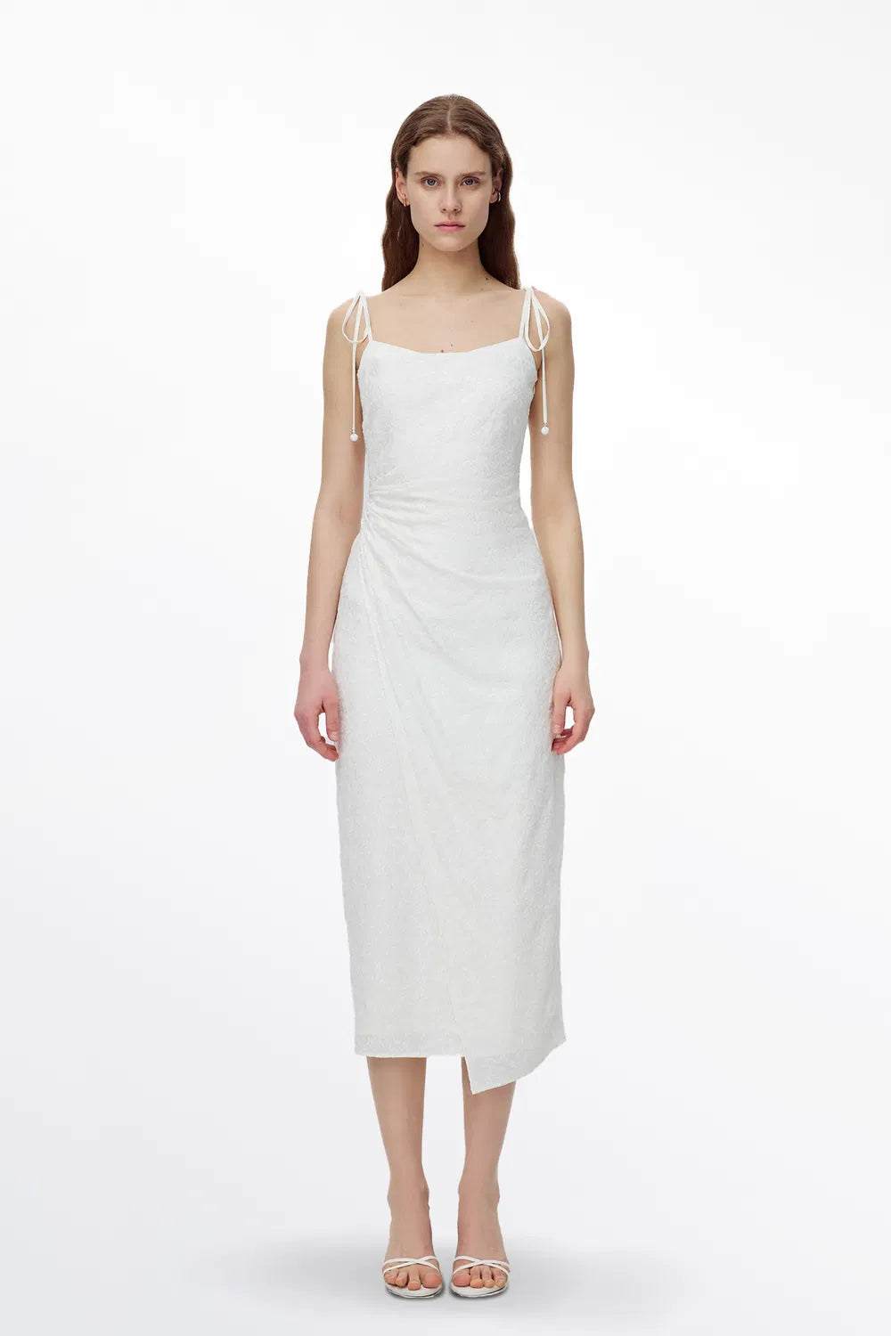 Reel Tie Strap Dress in Double Crepe Silk