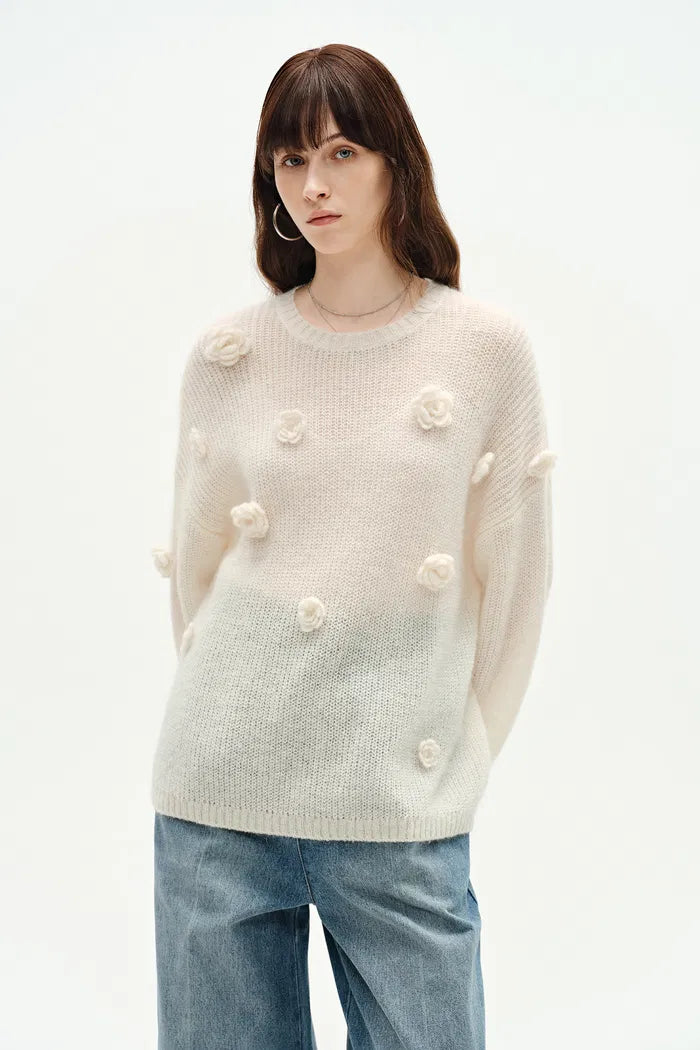 Sally Knit Sweater in Angora Mohair