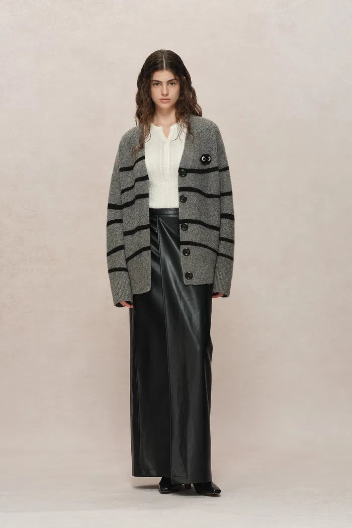 Avery Snake Year Cardigan in Wool Bouclé Knit