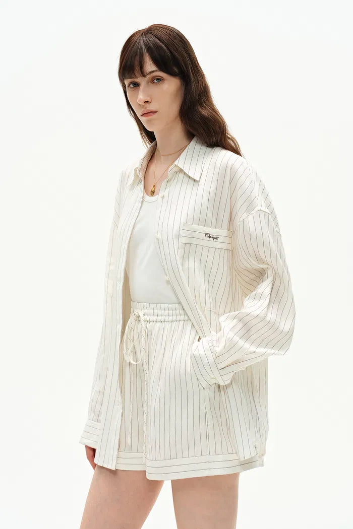 Blakeney Striped Shirt Suit in Linen Blend