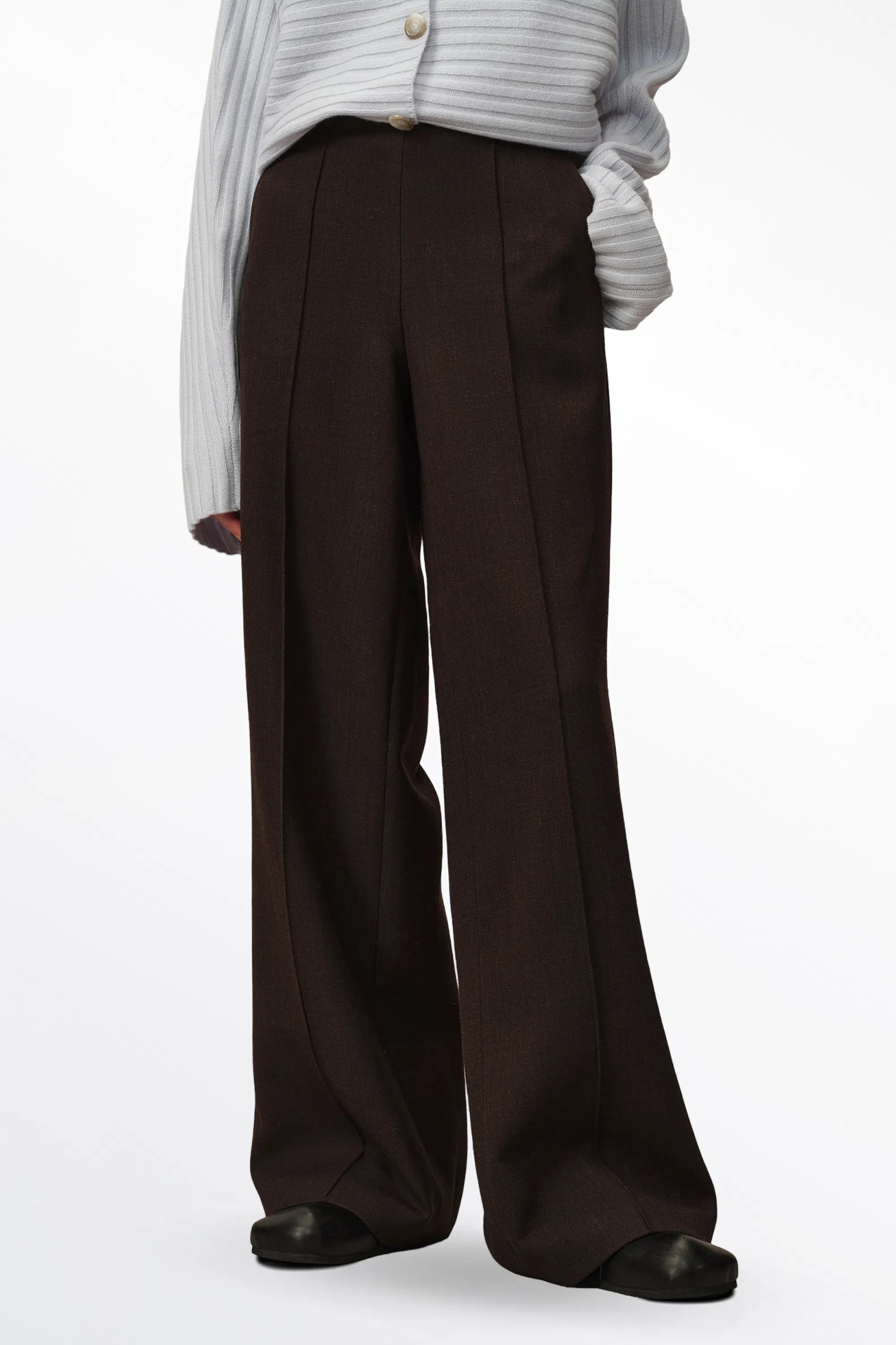 Svichka Tweed Straight Leg Pants in Merino Wool Twill