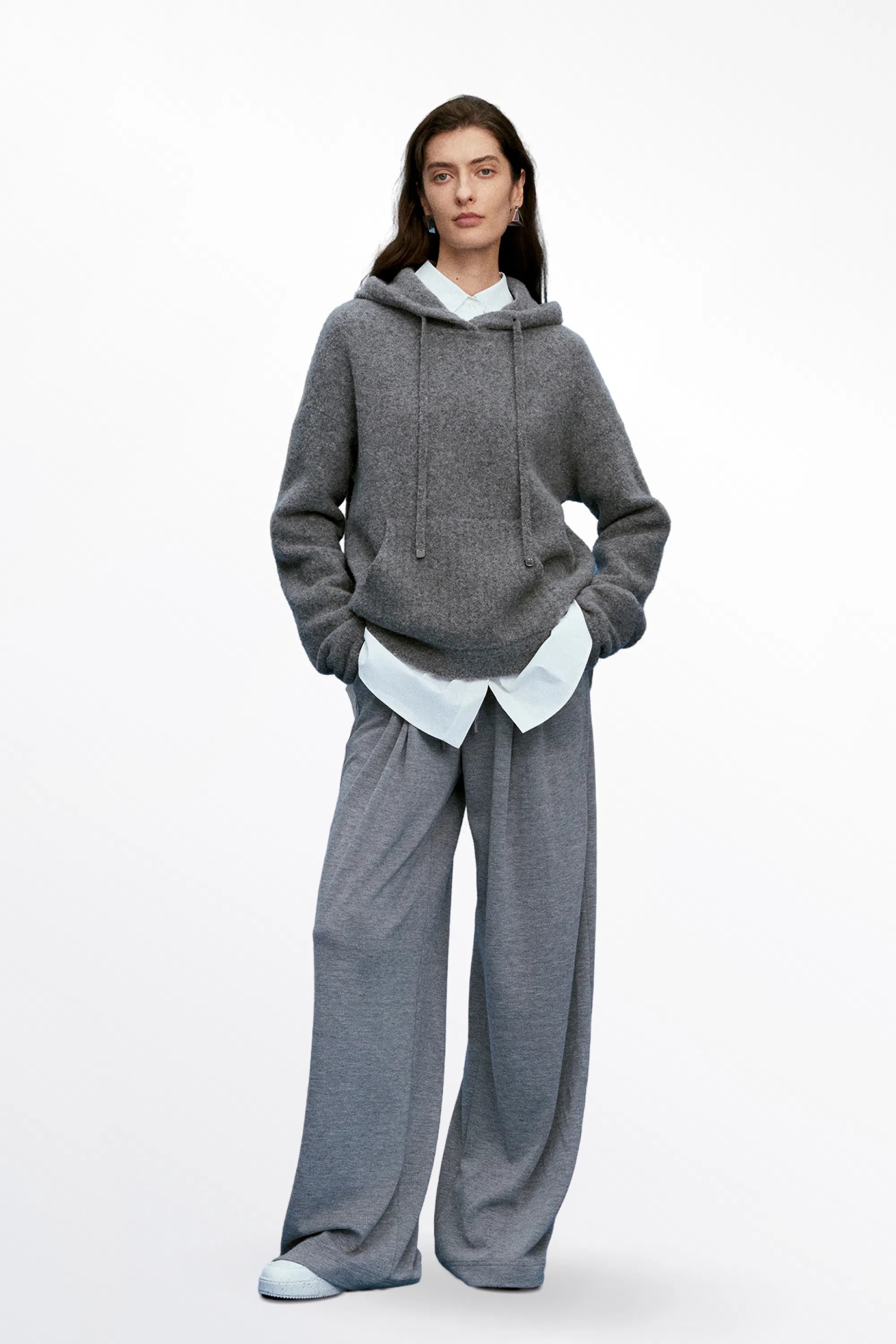 Nicole Hooded Sweater in Wool Bouclé