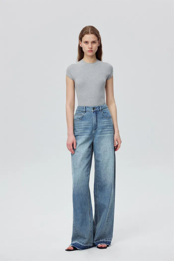 Echo Wide-Leg Jeans in Cotton Denim