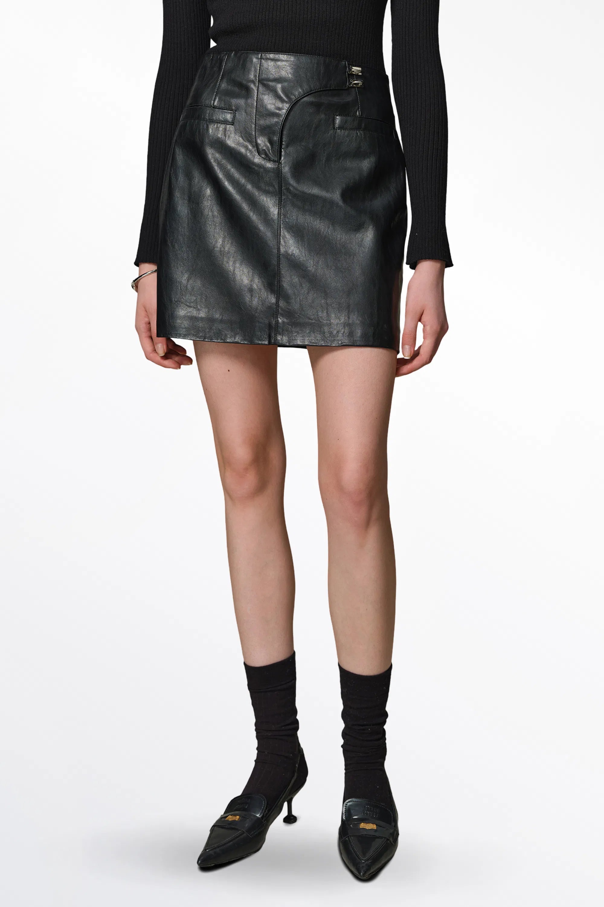 Mia Pencil Skirt in Vegan Leather