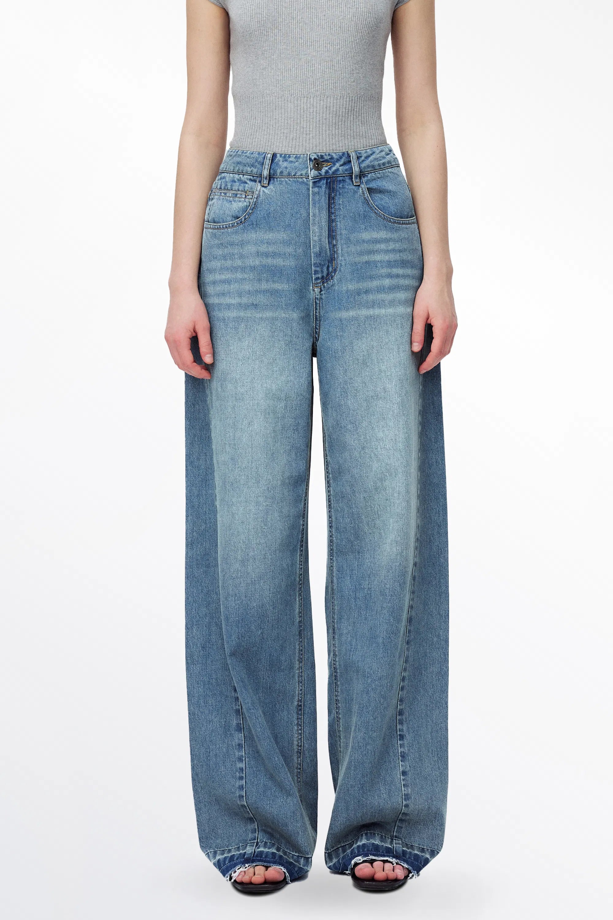 Echo Wide-Leg Jeans in Cotton Denim