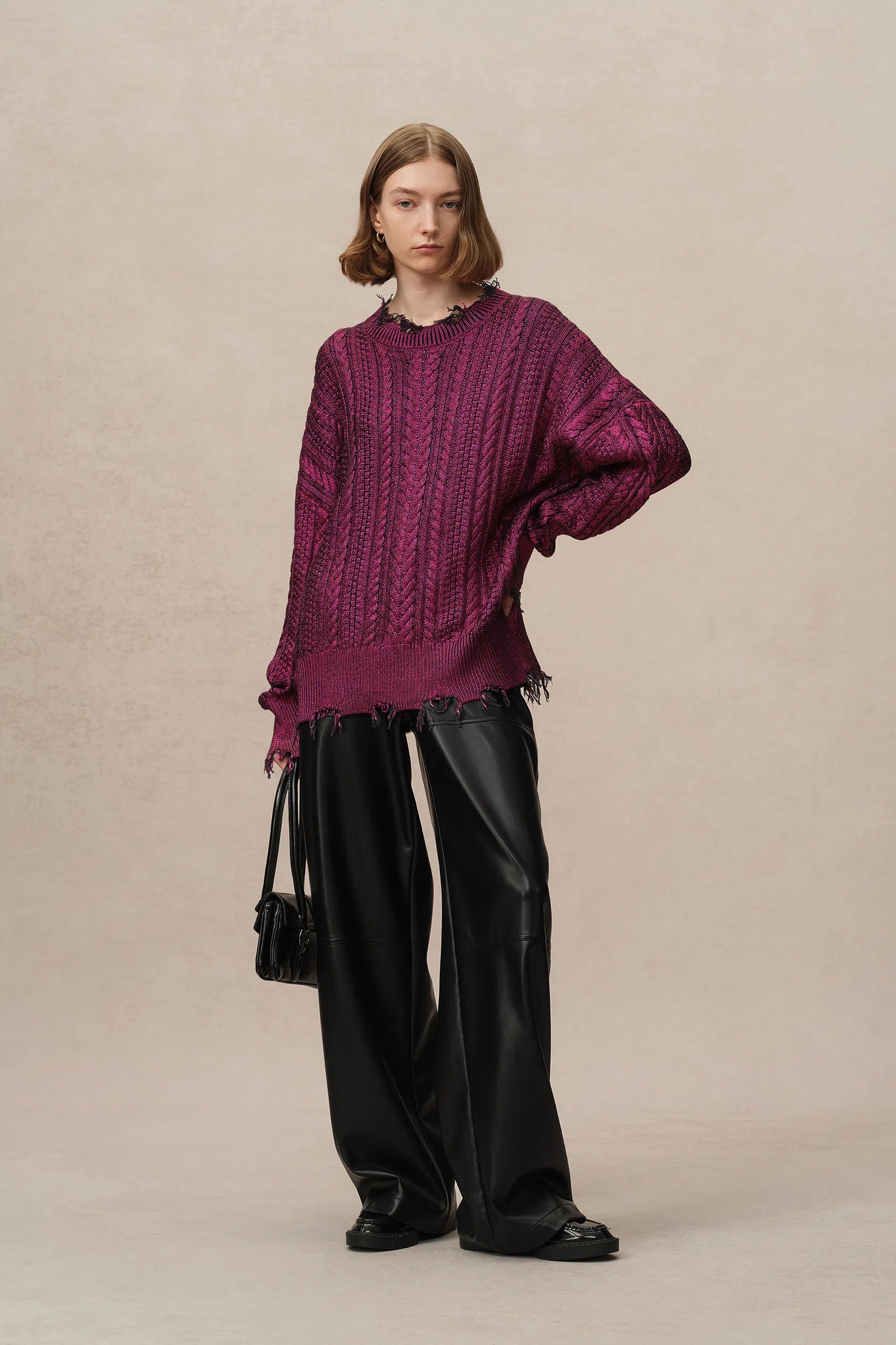 Elodie Metallic Coated Sweater in Cotton Knit