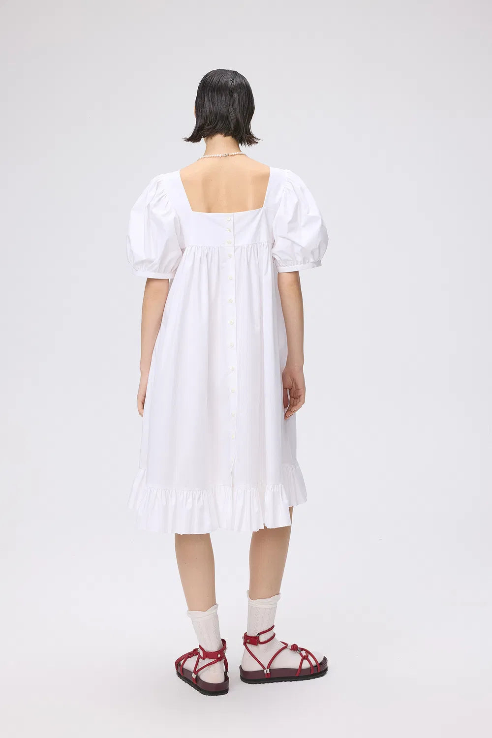 Nina Cherry Embroidery Dress in Cotton