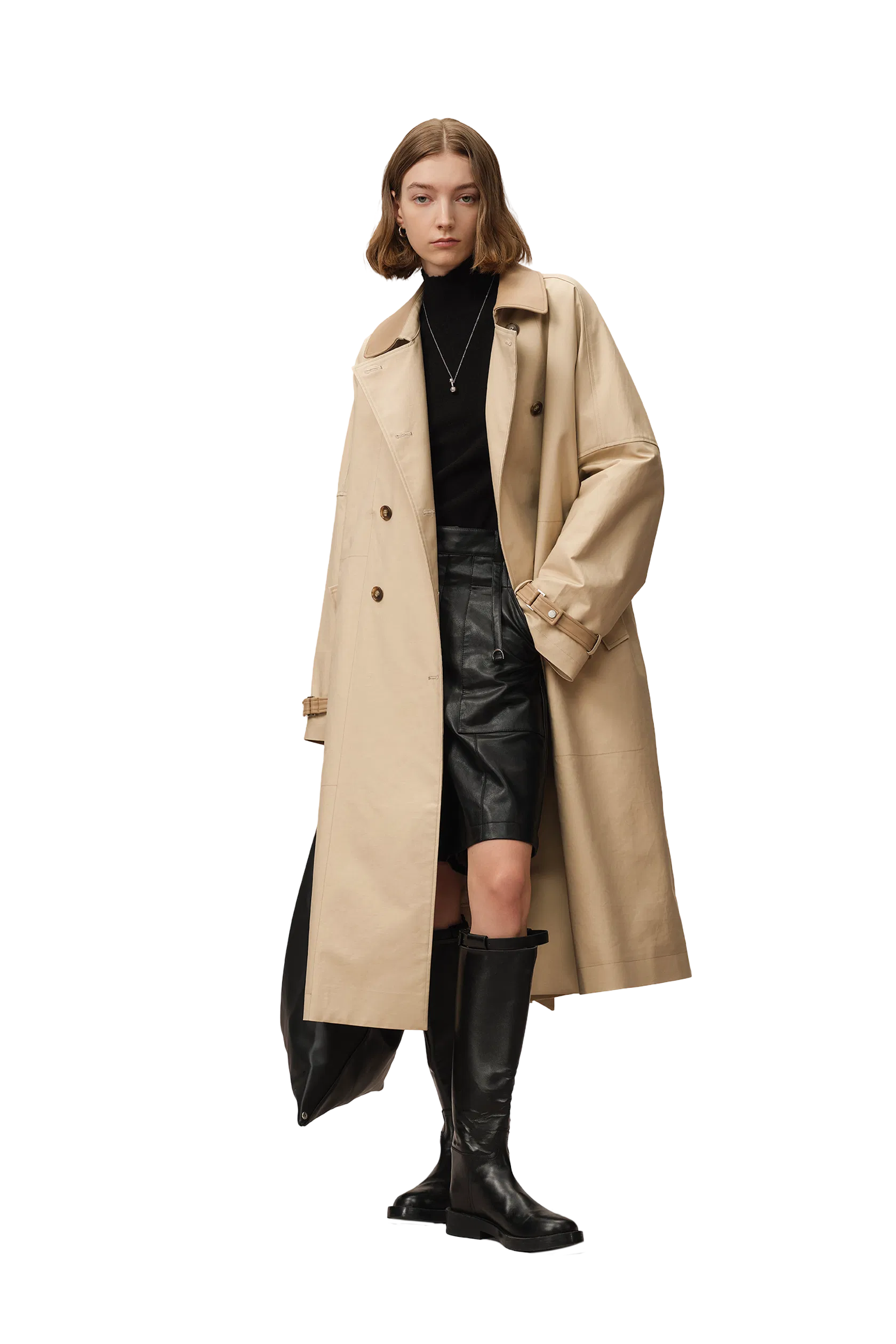 Morrone Quilted Trench Coat in Cotton