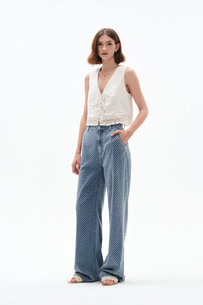 Sunny Wide Leg Jeans in Cotton Denim