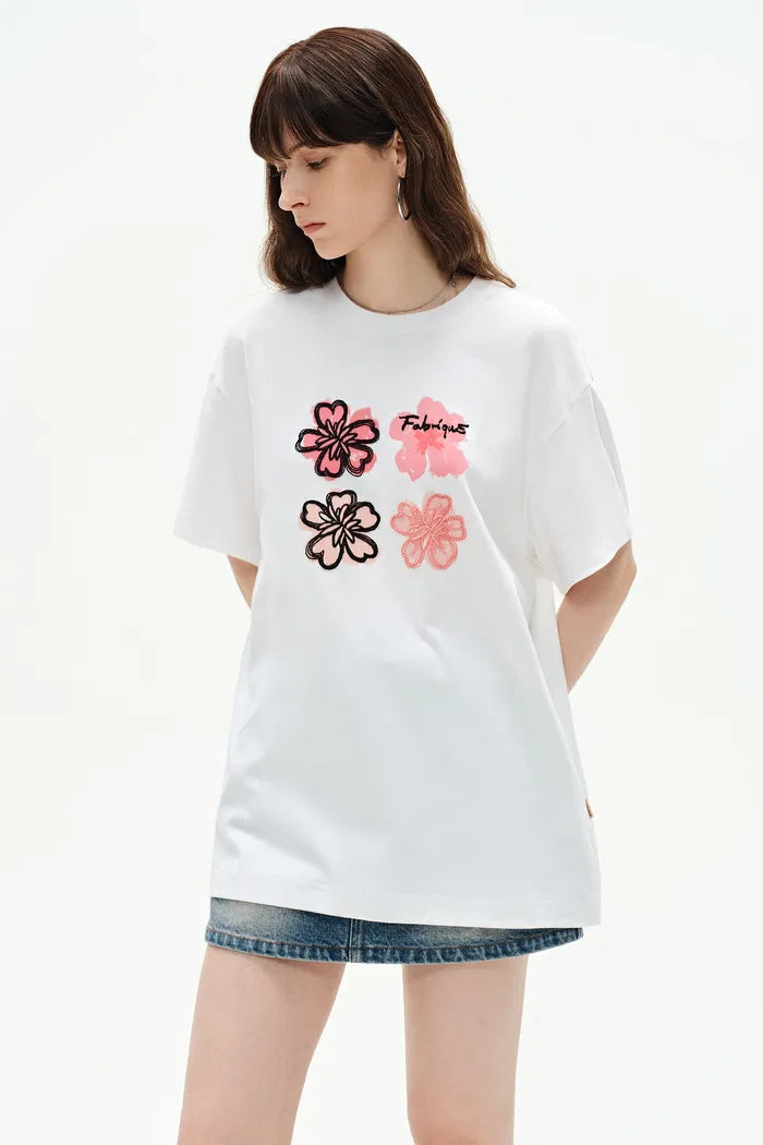 Jardin des Fabriques Oversized Printed T-Shirt in Pima Cotton