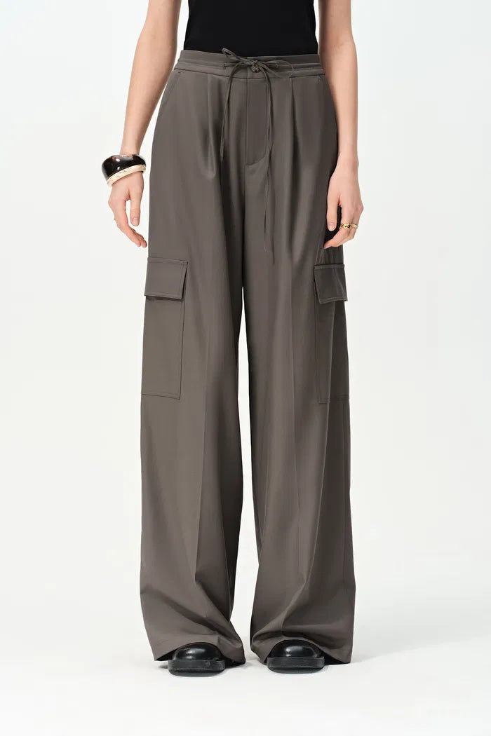 Eva Drawstring Pants in Fine Wool Blend