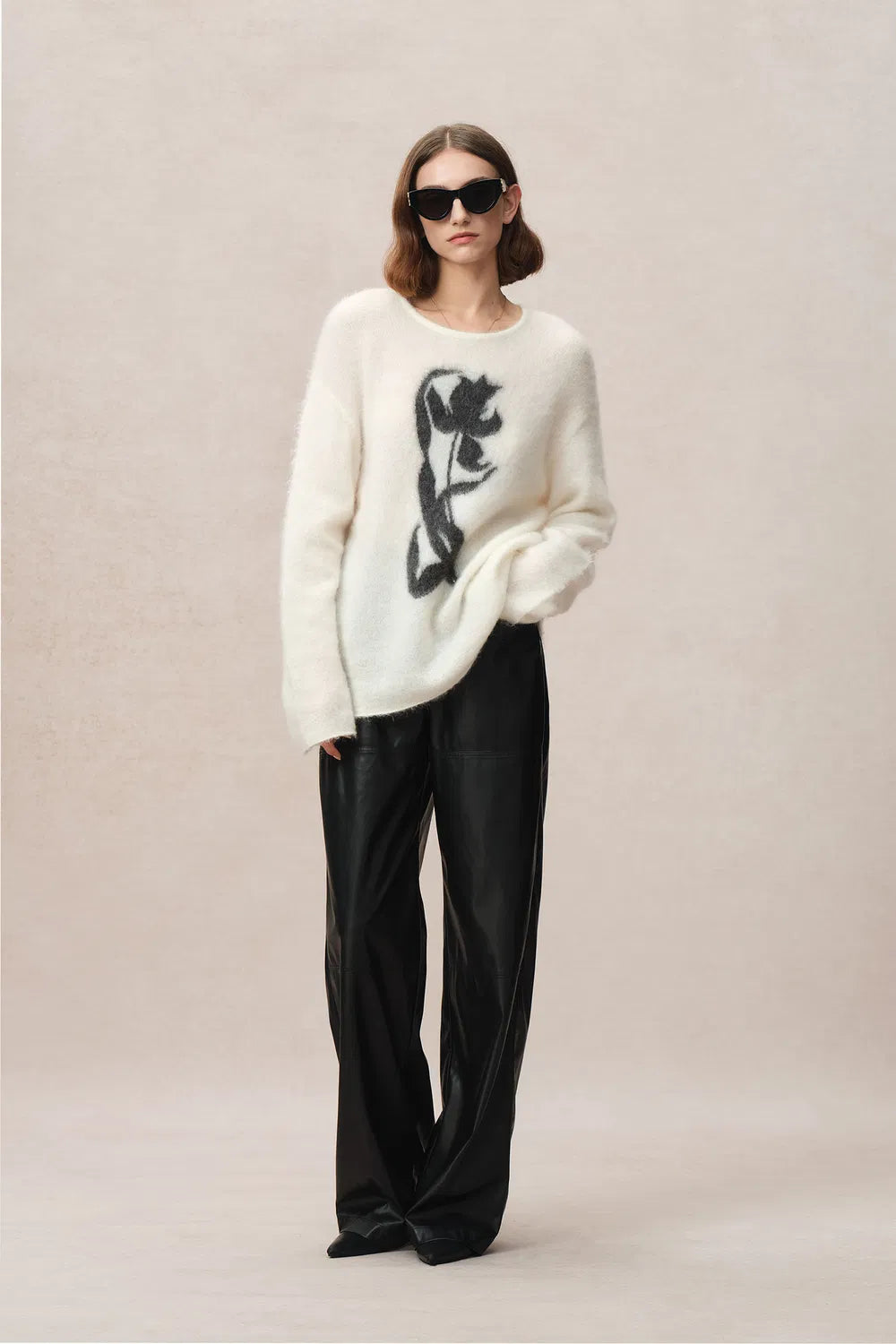 Pavane Hand Drawen Tulip Sweater in Mohair Wool Knit