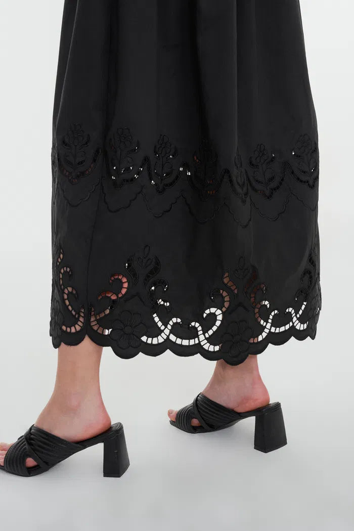 Amy Embroidered Dress in Mulberry Silk Blend