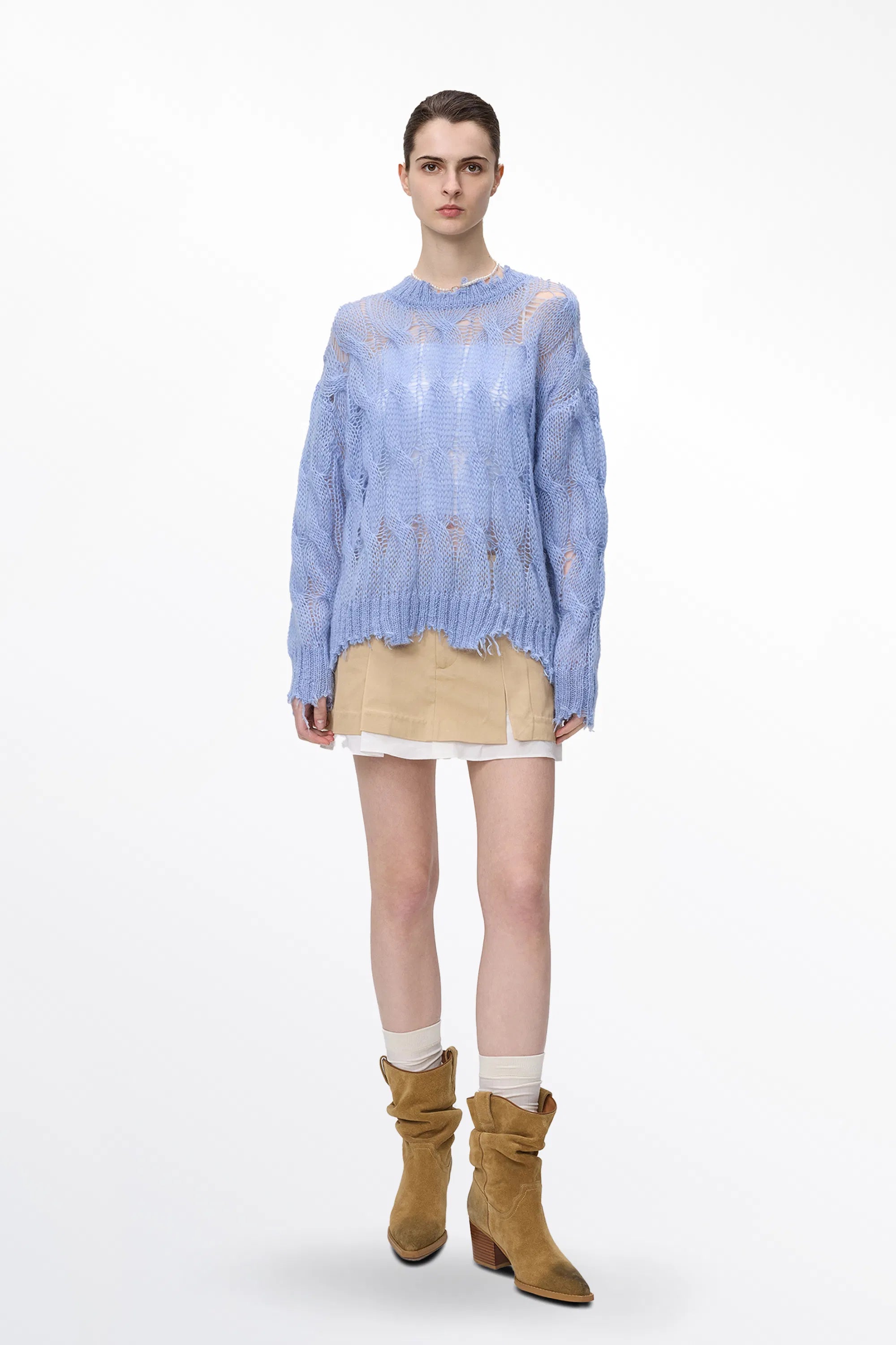 Cloud Loose Sweater in Mohair Wool Knit