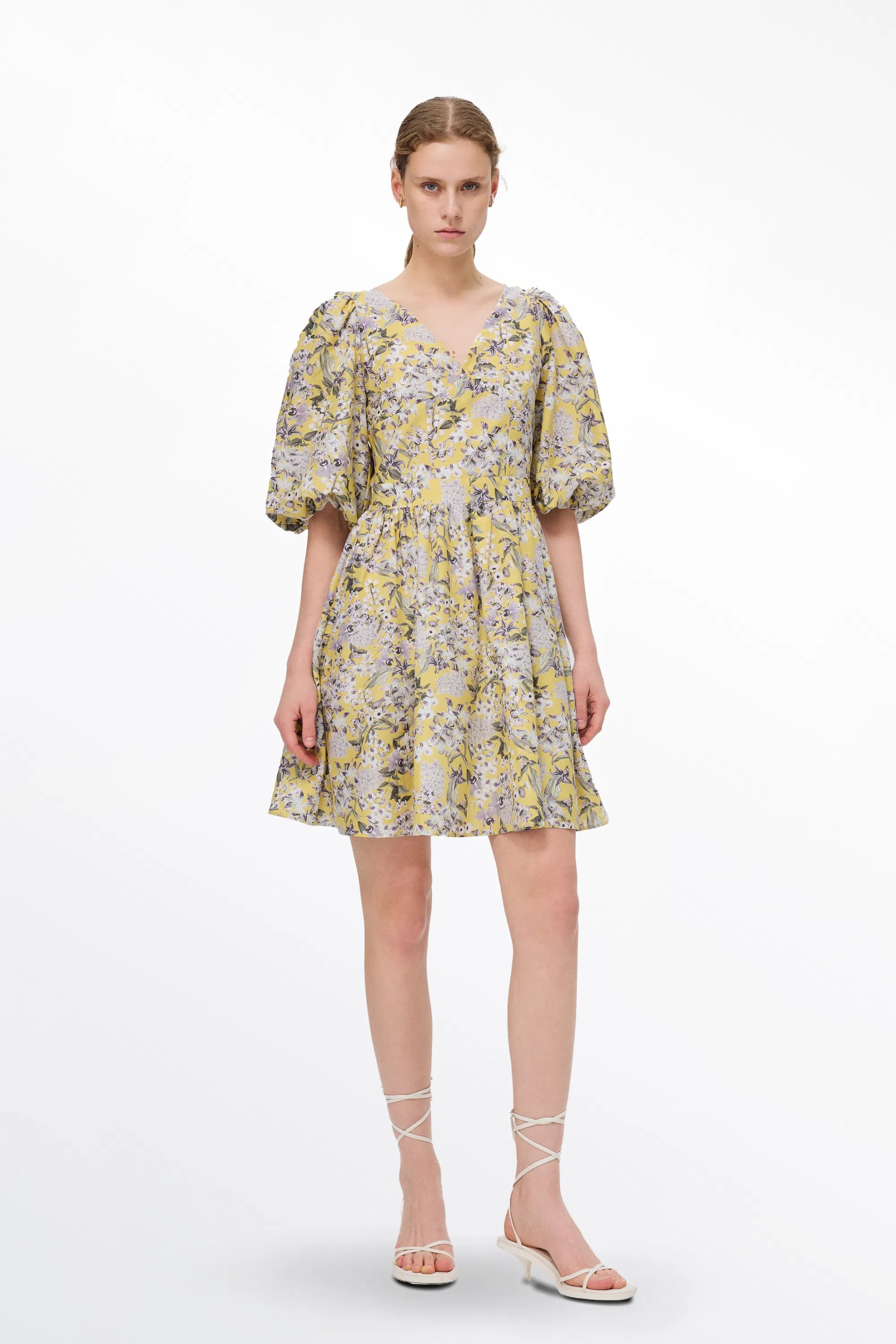 Hyacinth Floral Mini Dress in Mulberry Silk Blend