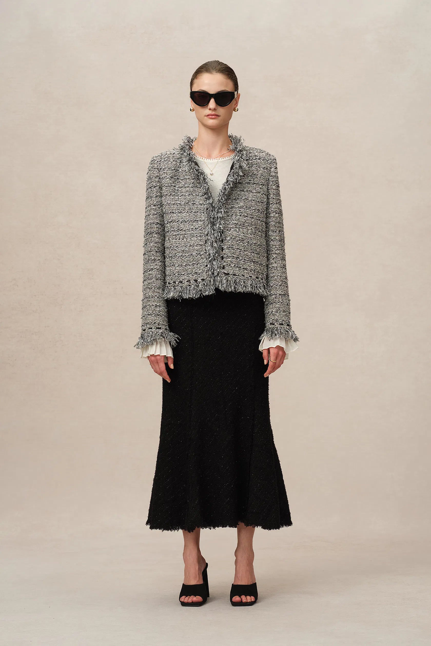 Marcela Coat in Coarse Wool Tweed