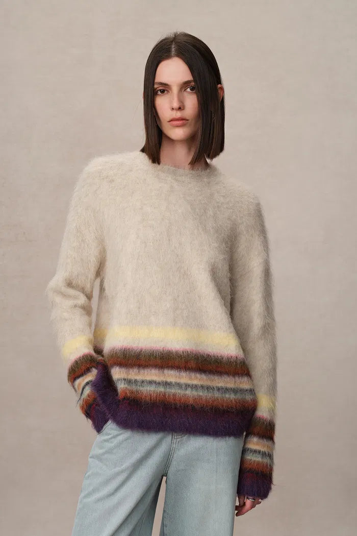 Kiko Striped Knit Sweater in Baby Alpaca Blend