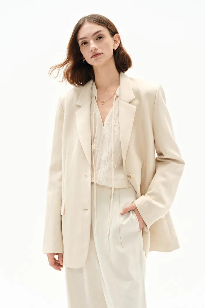 Barra Suit Blazer in Silk Linen