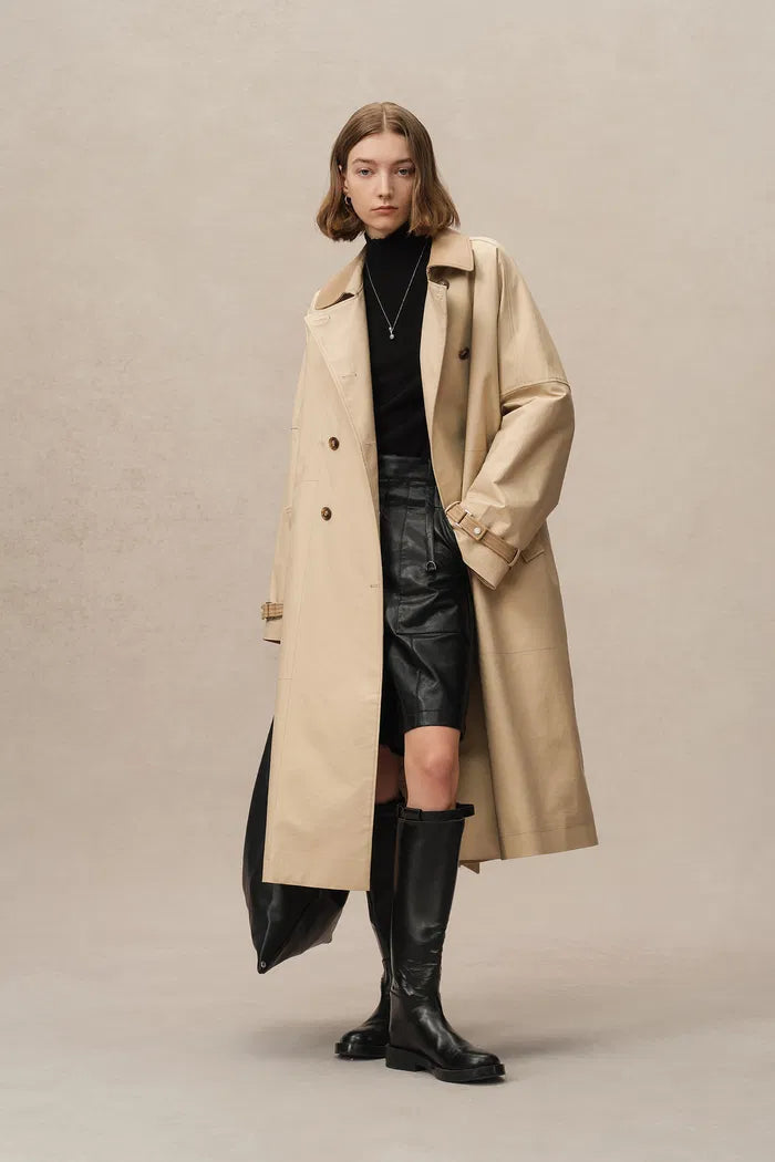 Morrone Quilted Trench Coat in Cotton