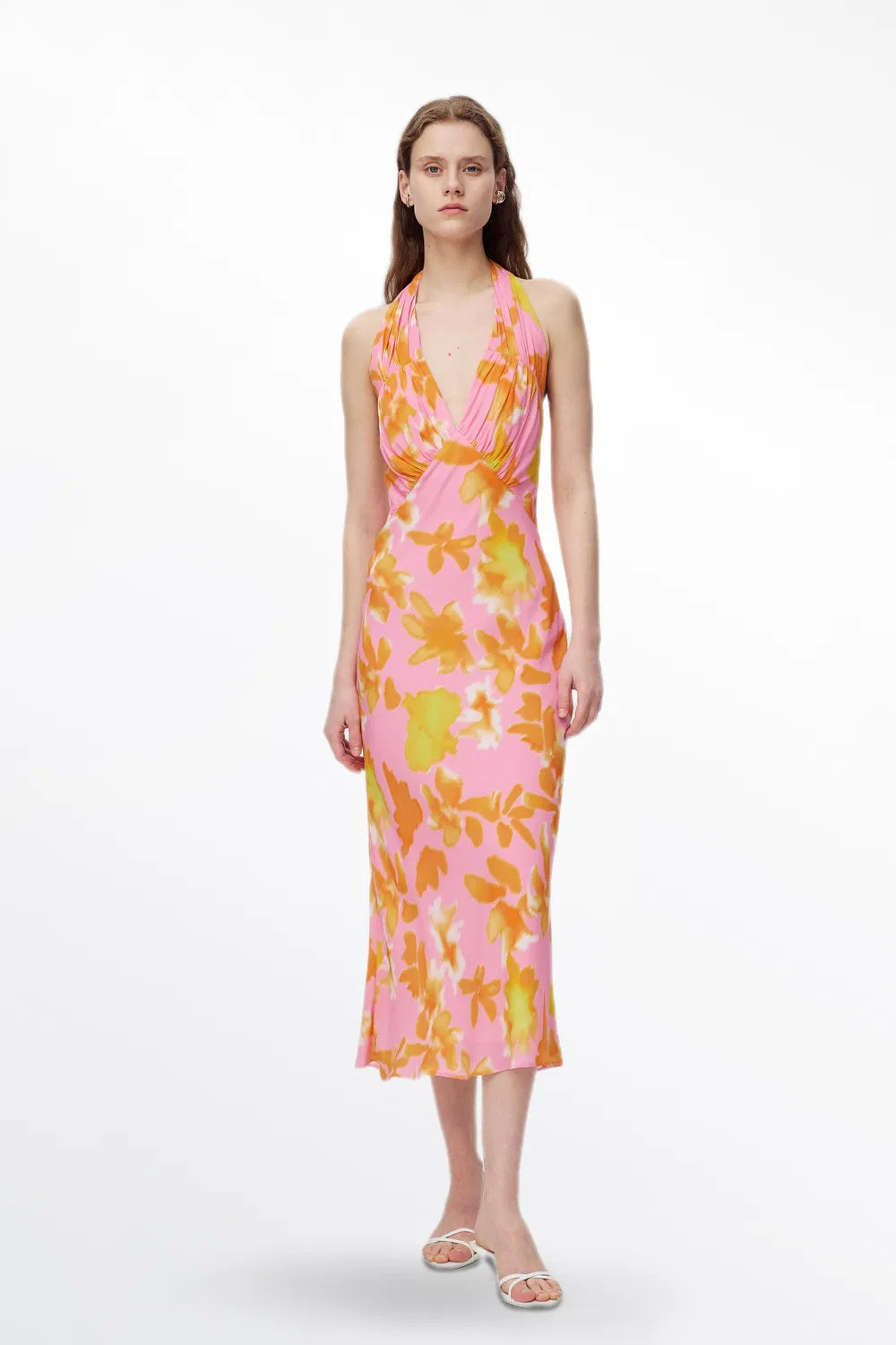 Cabos Halter Neck Mermaid Dress in Silk Viscose